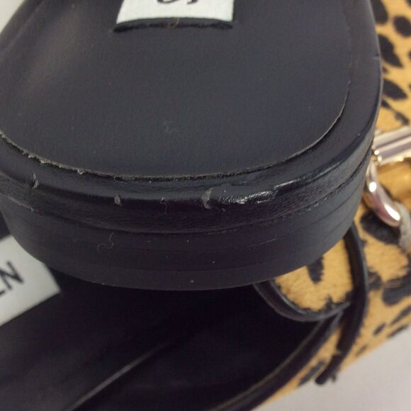 Steve Madden Rylie Mules Women's 6M Leopard Print Cow Hair Vegan Leather Slip On - Picture 12 of 12